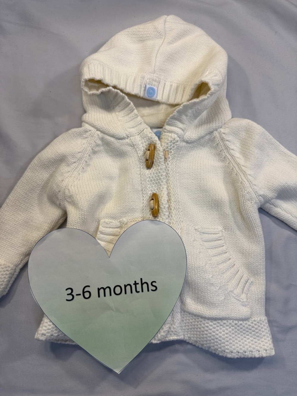 Beba Bean - White Knit Baby Cardigan Sweater/hoodie Jacket
